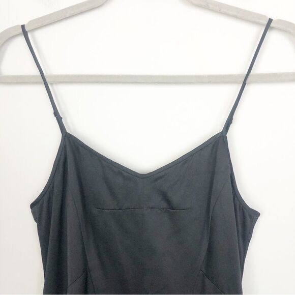 THEORY | 100% Silk Black V-Neck Maxi Slip Dress Adjustable Straps Women’s Size 2 - Picture 4 of 8